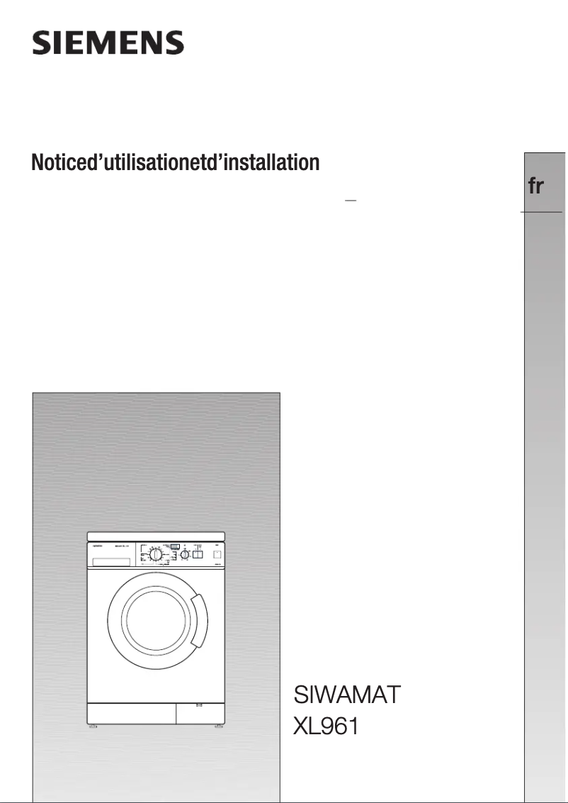 Page n°1 - Manuel utilisateur Siemens WXL961FF