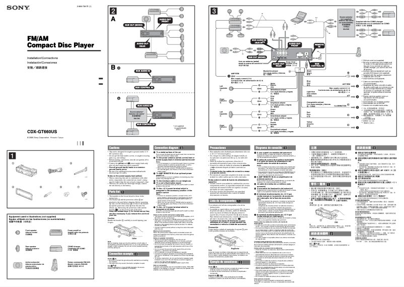 Image de la première page du manuel de l'appareil CDX-GT660US