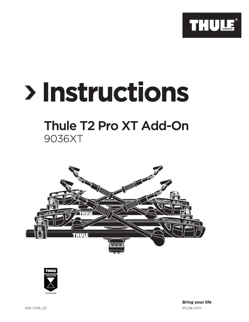 Page 1 de la notice Manuel utilisateur Thule T2 Pro XT 9036XT