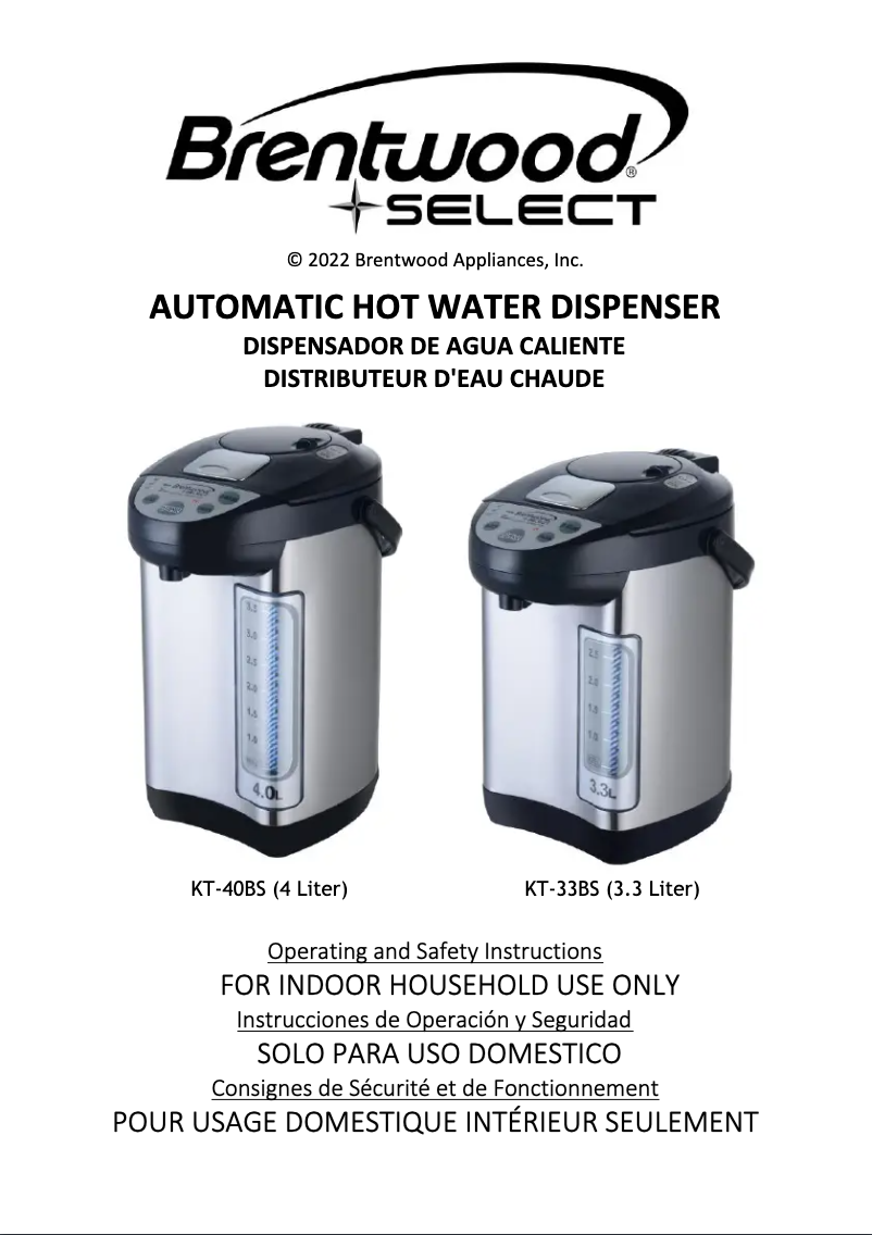 Imagen de la primera página del manual del dispositivo KT-33BS