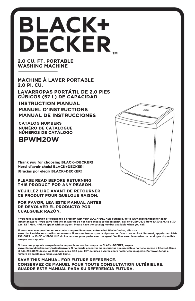 Page n°1 - Manuel utilisateur Black & Decker BPWM20W