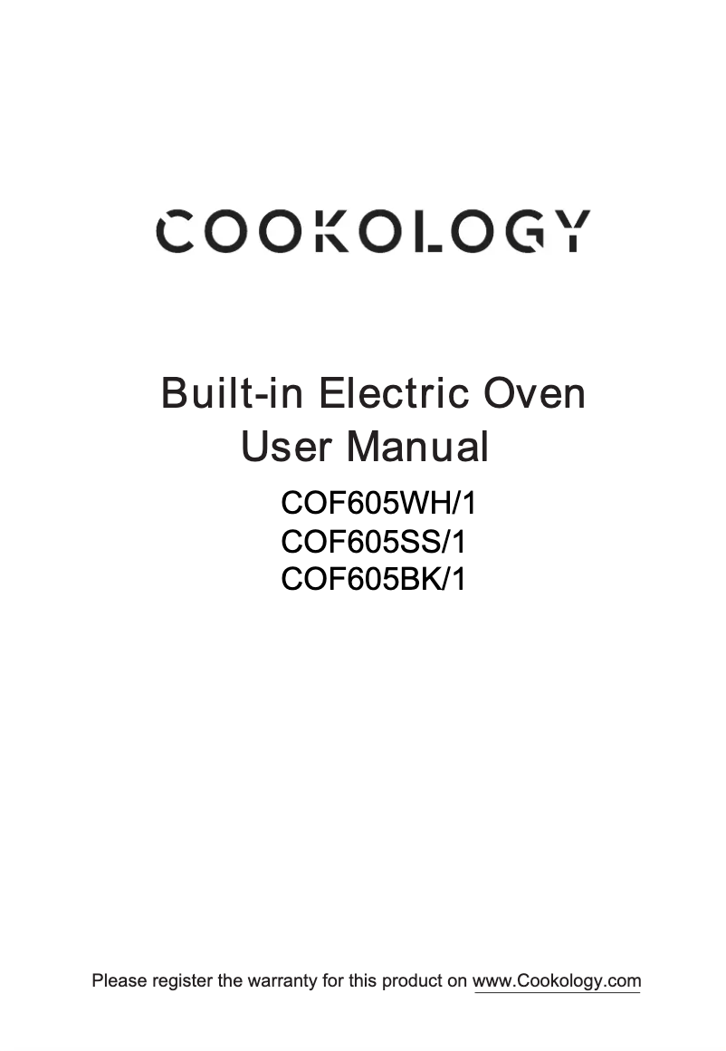 Page 1 de la notice Manuel utilisateur Cookology COF605BK