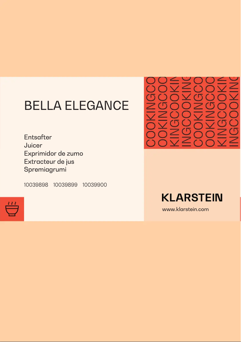 Page 1 de la notice Manuel utilisateur Klarstein Bella Elegance