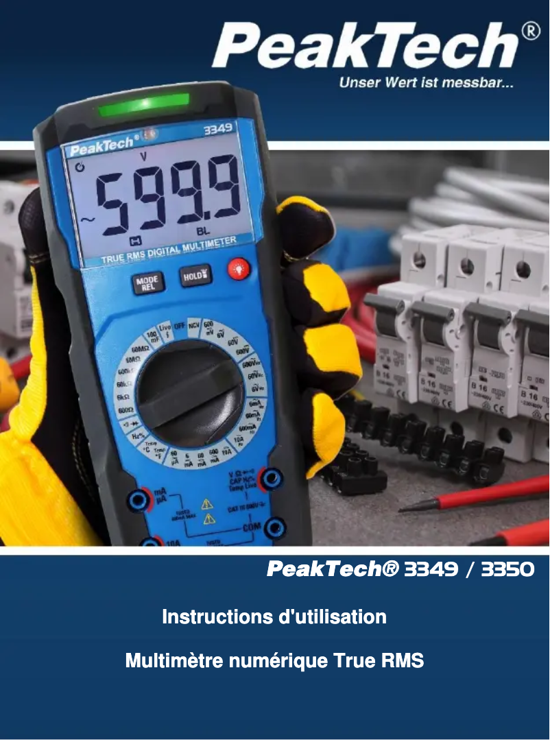 Page 1 de la notice Manuel utilisateur PeakTech 3349