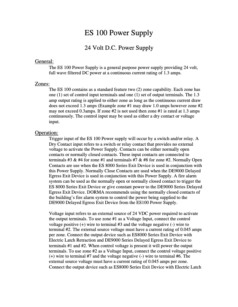 Page 1 de la notice Manuel utilisateur Dormakaba 8000