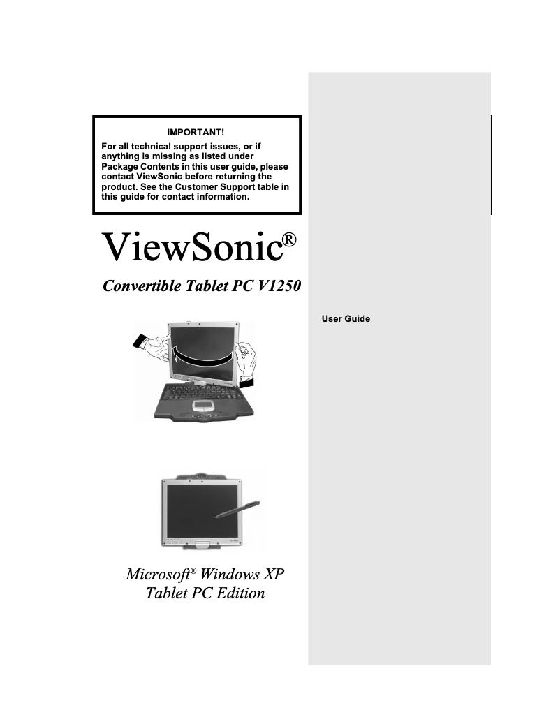 Página 1 del manual Manual de usuario Viewsonic V1250P