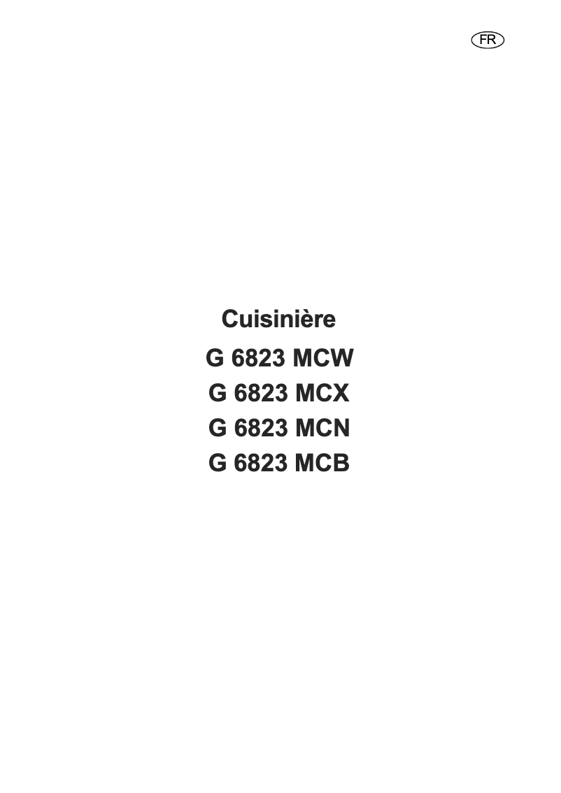 Page 1 de la notice Manuel utilisateur Arthur Martin-Electrolux G6823MCX