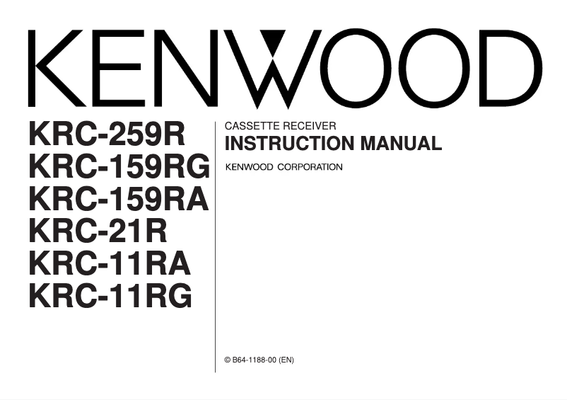 Page n°1 - Manuel utilisateur Kenwood KRC-259R