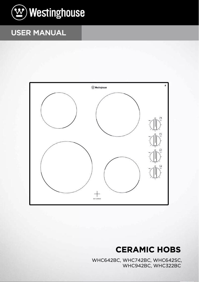 Page n°1 - Manuel utilisateur Westinghouse WHC322BC