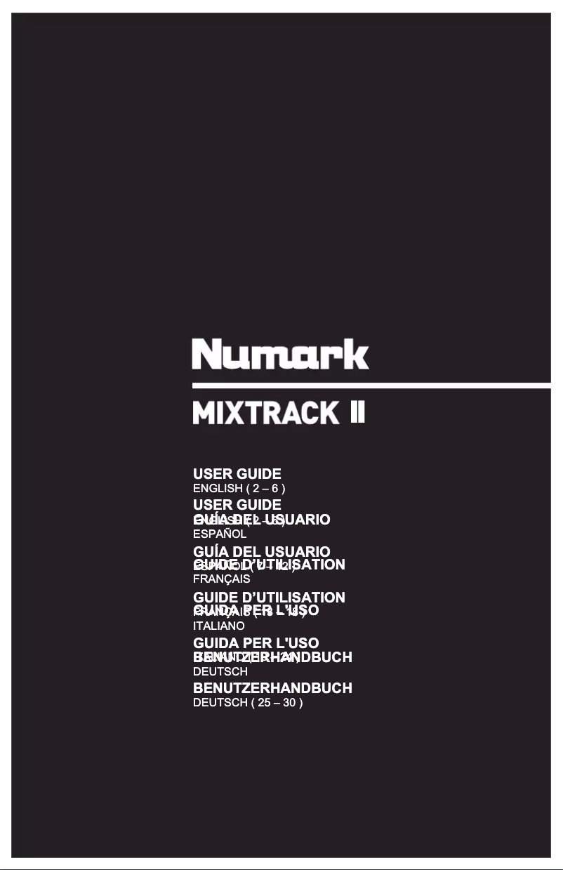 Page n°1 - Manuel utilisateur Numark Mixtrack II