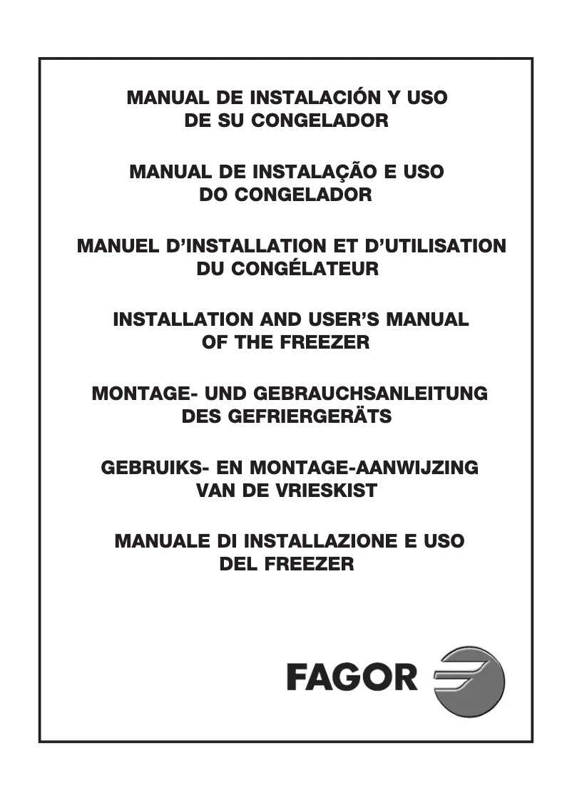 Page n°1 - Manuel utilisateur Fagor CIV-82