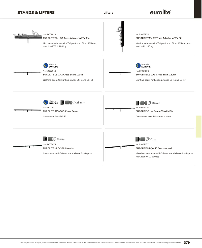 Page n°1 - Catalogue Eurolite TAV-52
