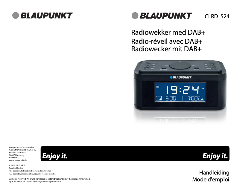 Page 1 de la notice Manuel utilisateur Blaupunkt CLRD 524