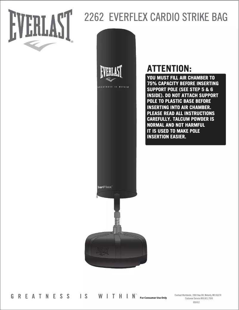 Page n°1 - Manuel utilisateur Everlast Everflex 2262