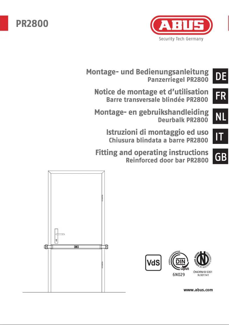 Page n°1 - Manuel utilisateur Abus PR2800