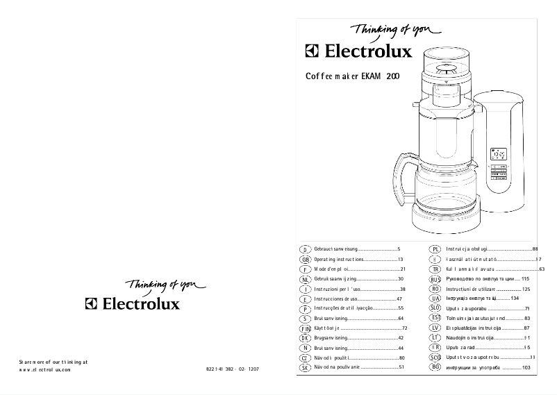 Página 1 del manual Manual de usuario Electrolux EKAM200