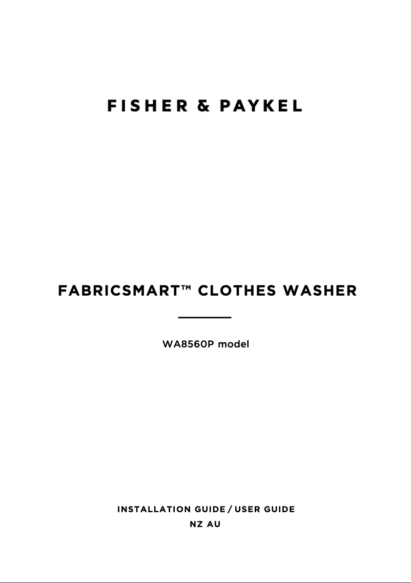 Image de la première page du manuel de l'appareil FabricSmart WA8560P1