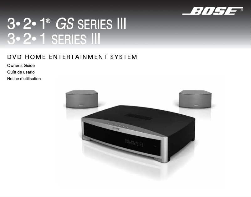 Page n°1 - Manuel utilisateur Bose 3-2-1