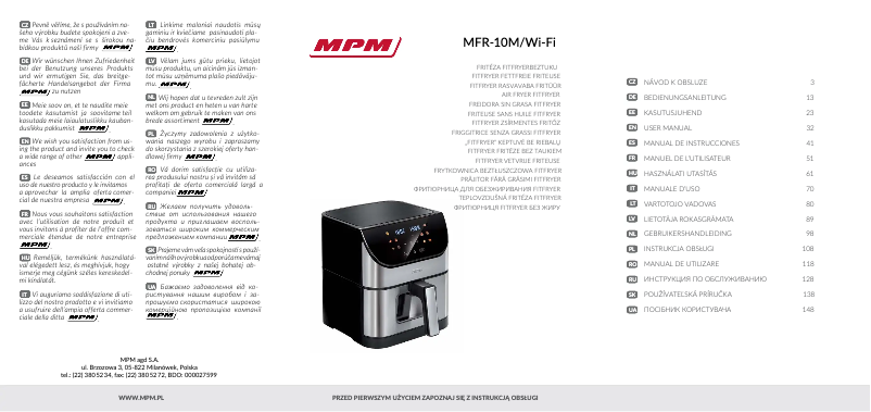 Page 1 de la notice Manuel utilisateur MPM MFR-10M/WIFI