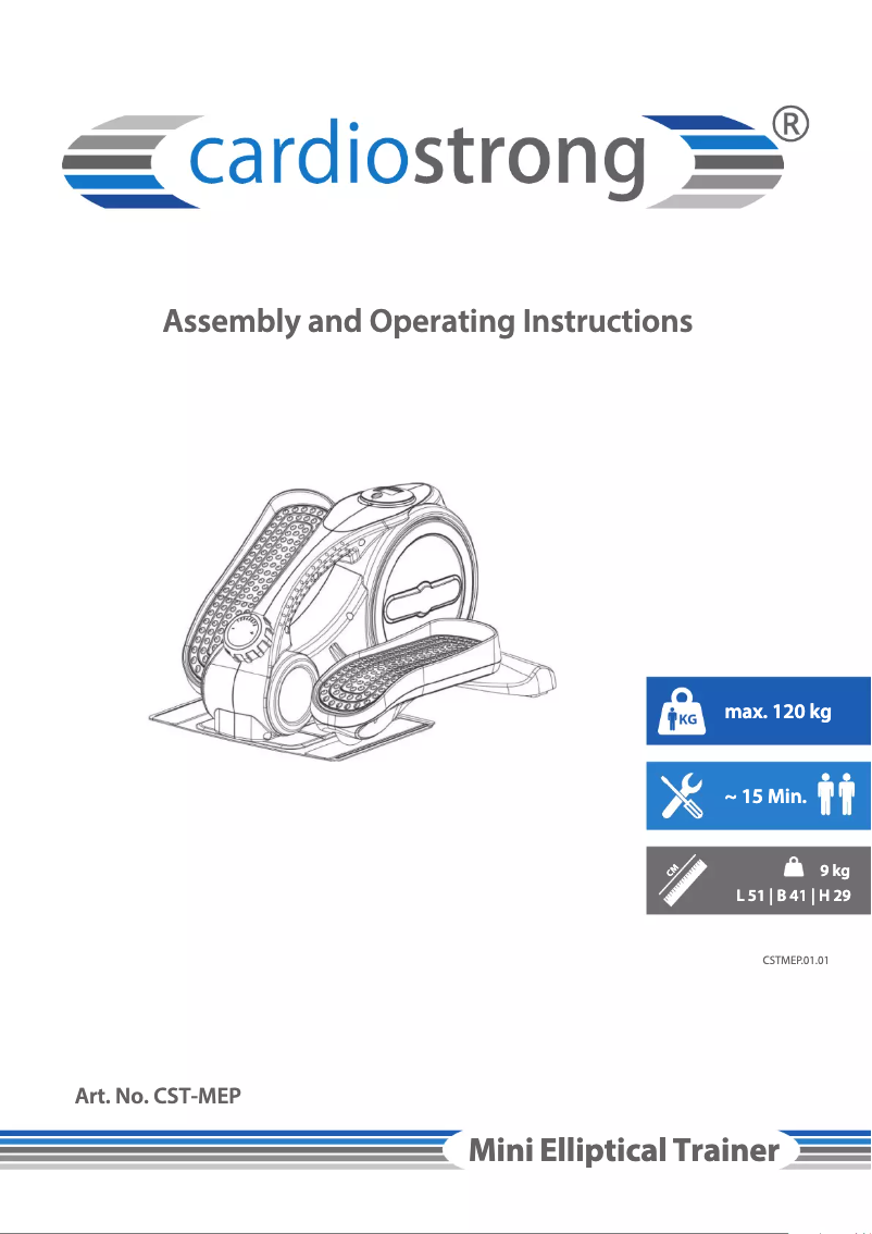 Image de la première page du manuel de l'appareil Mini Elliptical Trainer