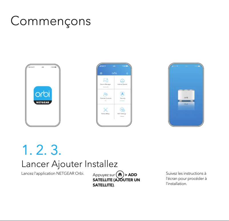 Page 1 de la notice Guide d'installation Netgear Orbi RBS10