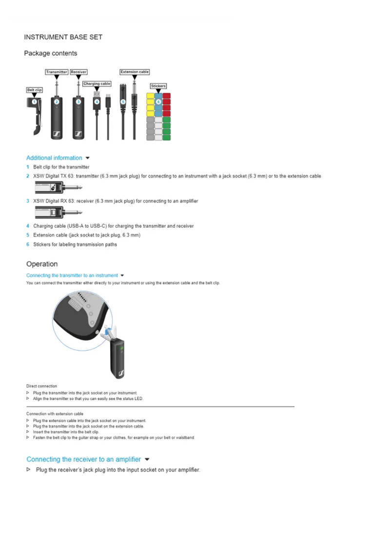 Page 1 de la notice Manuel utilisateur Sennheiser XSW-D