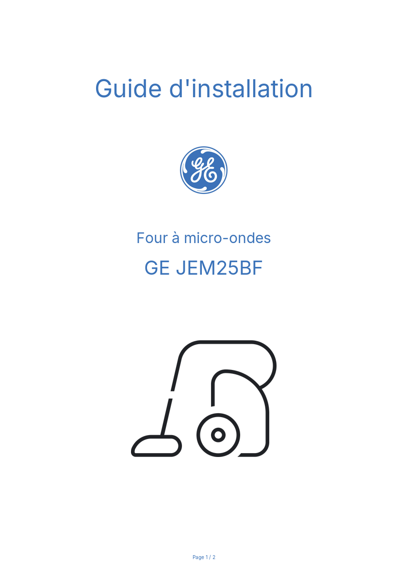 Image de la première page du manuel de l'appareil JEM25BF