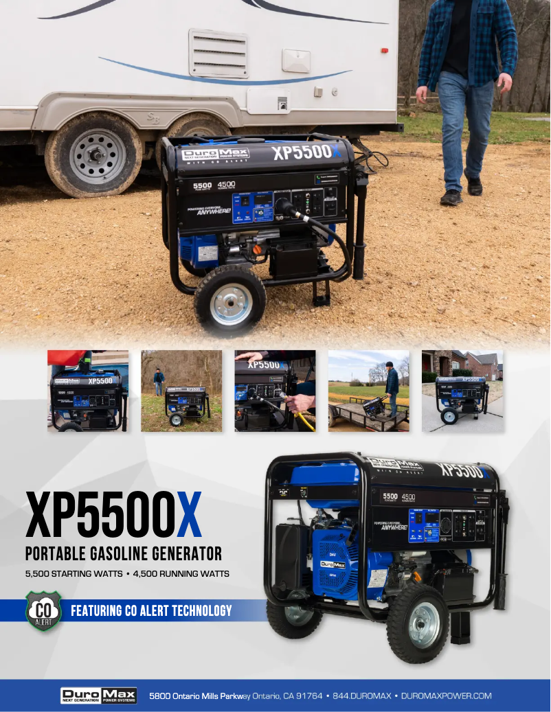 Page 1 de la notice Fiche technique DuroMax XP5500X