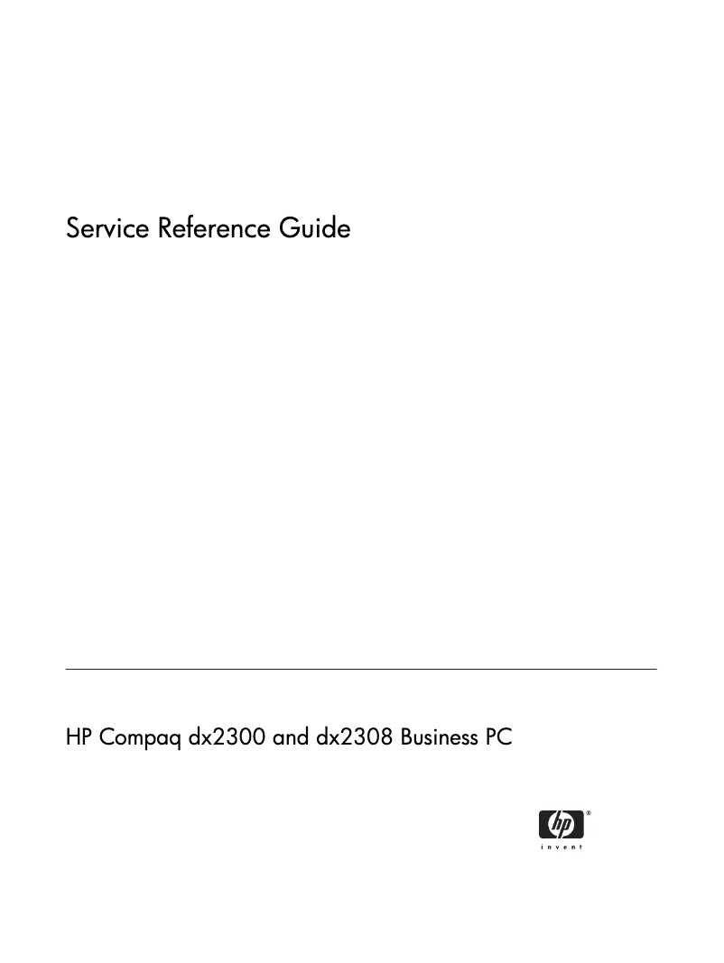 Image de la première page du manuel de l'appareil Compaq dx2300