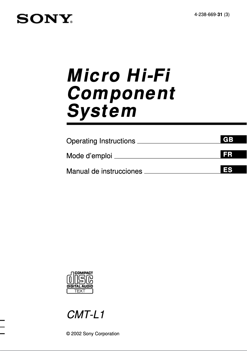 Image de la première page du manuel de l'appareil CMT-L1