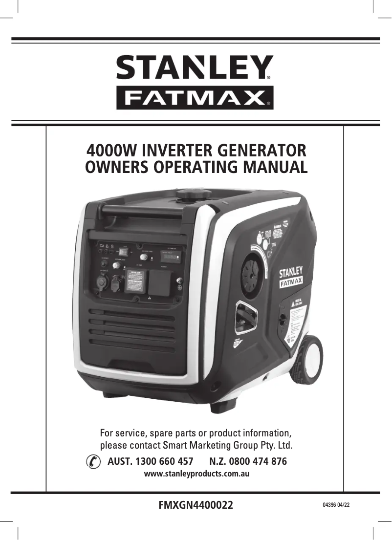 Page n°1 - Manuel utilisateur Stanley FMXGN4400022