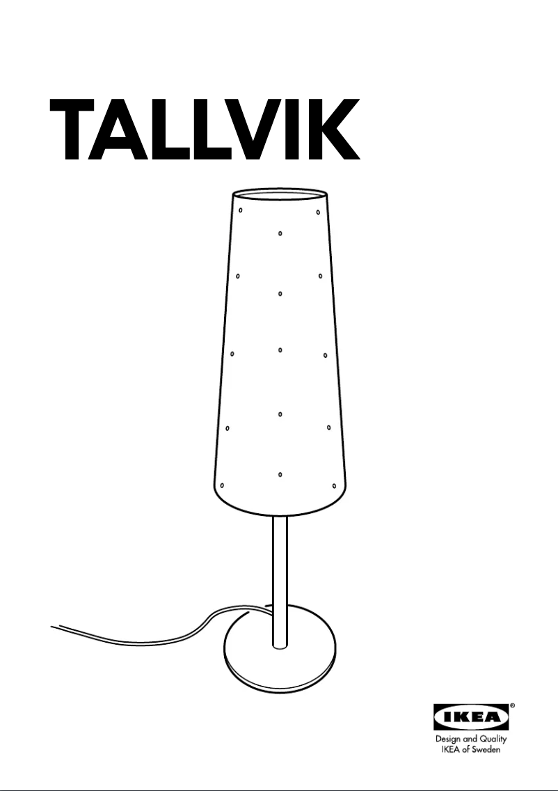 Page 1 de la notice Manuel utilisateur Ikea TALLVIK