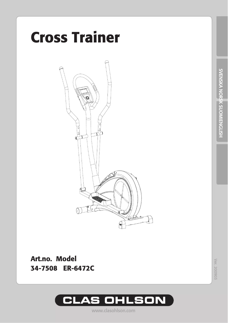 Page 1 de la notice Manuel utilisateur Clas Ohlson ER-6472C