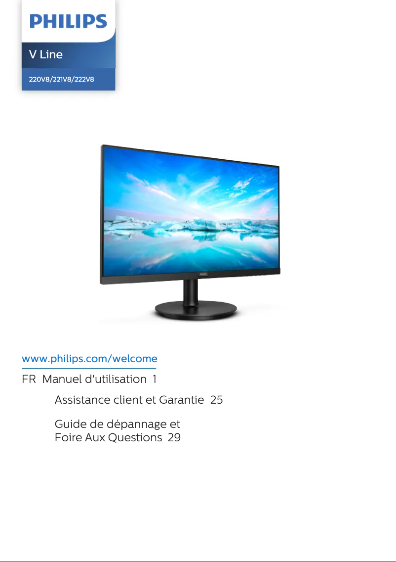 Page 1 de la notice Manuel utilisateur Philips V Line 221V8