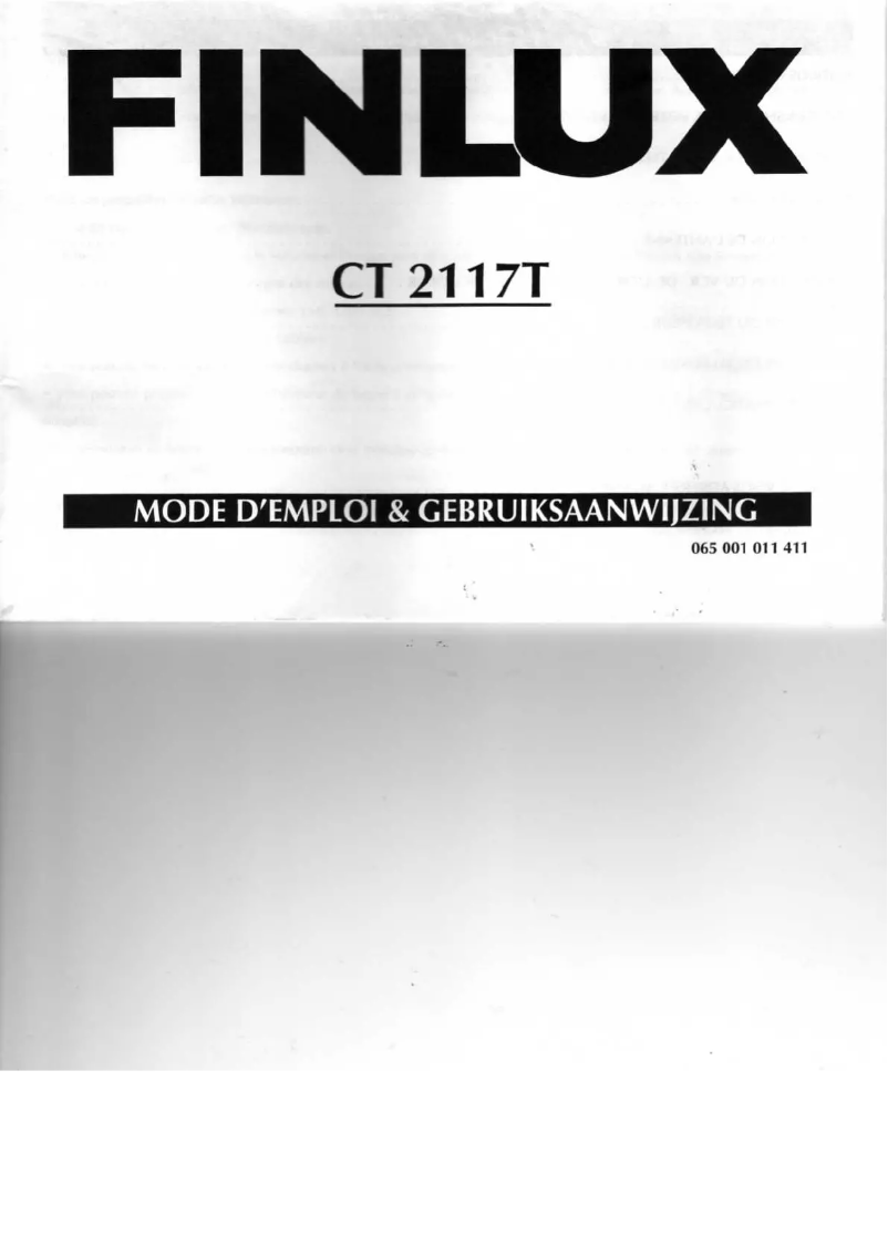 Page n°1 - Manuel utilisateur Finlux CT 2117 T