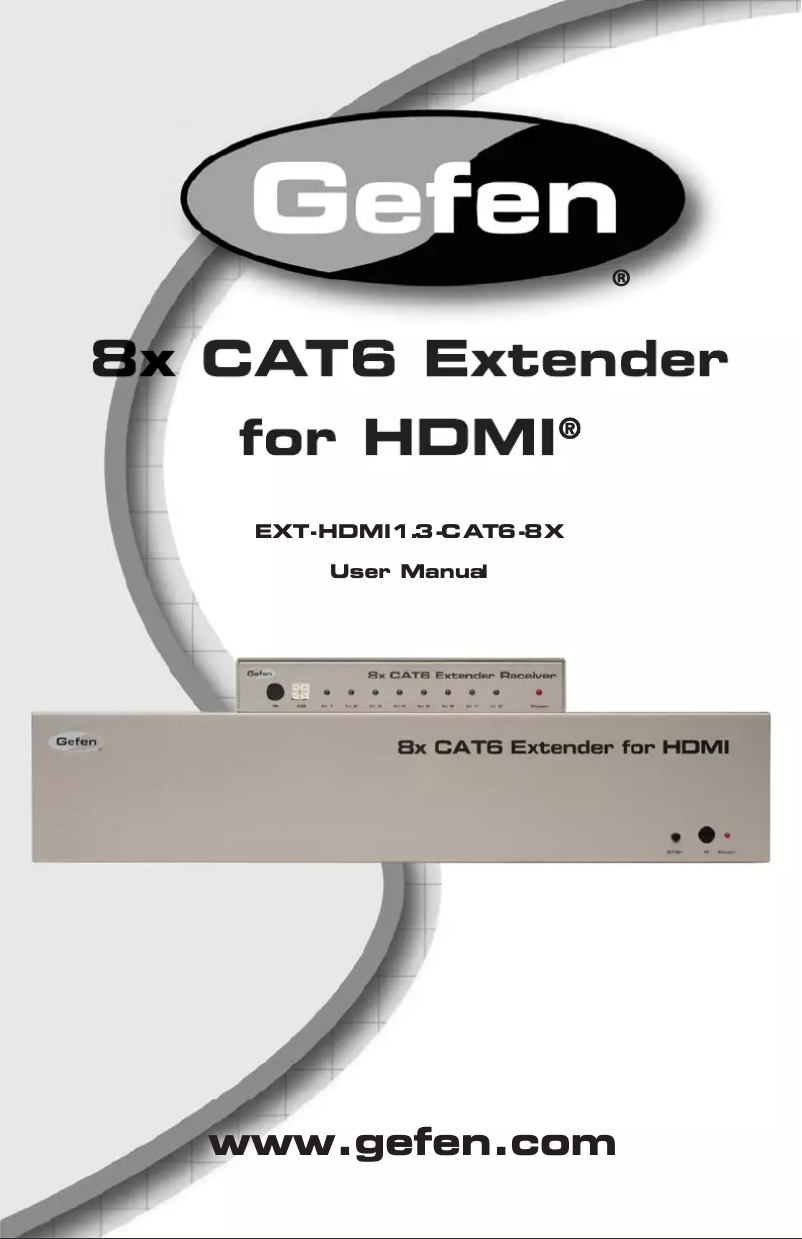 Imagen de la primera página del manual del dispositivo EXT-HDMI1.3-CAT6-8X