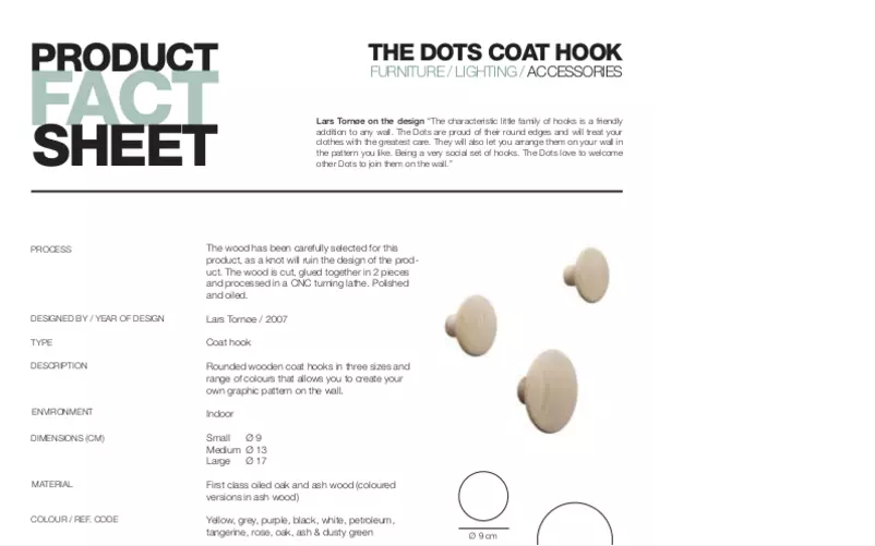 Page n°1 - Manuel utilisateur Muuto The Dots