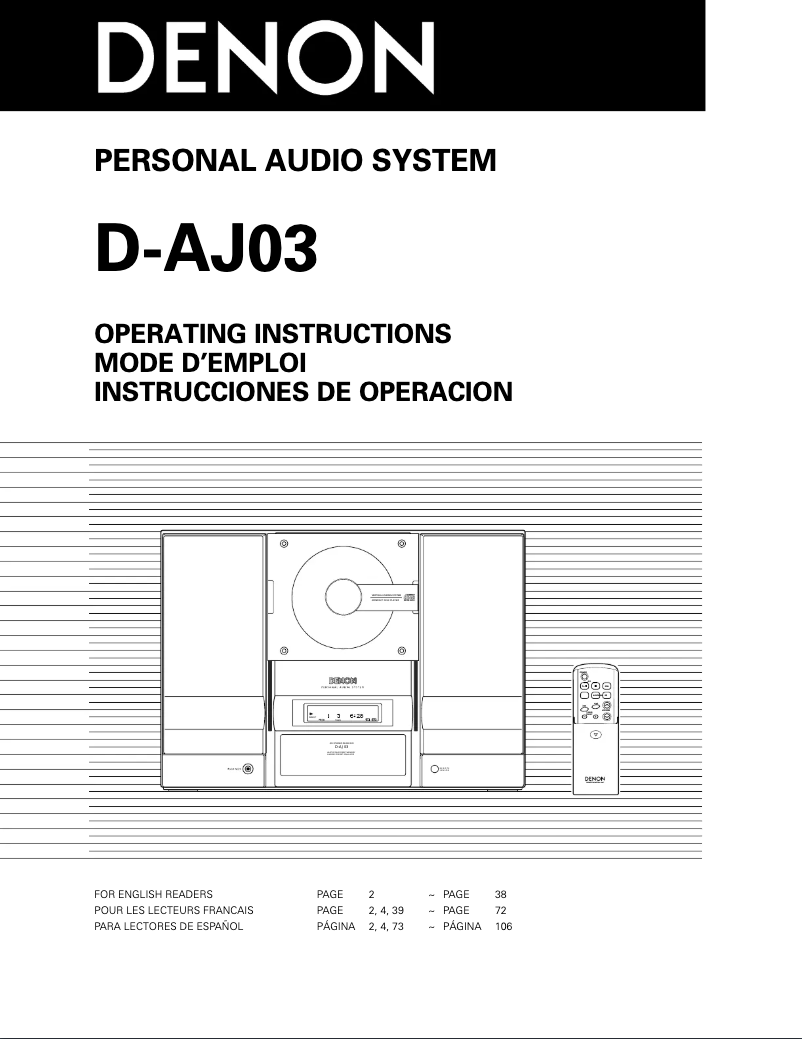 Página 1 del manual Manual de usuario Denon D-AJ03