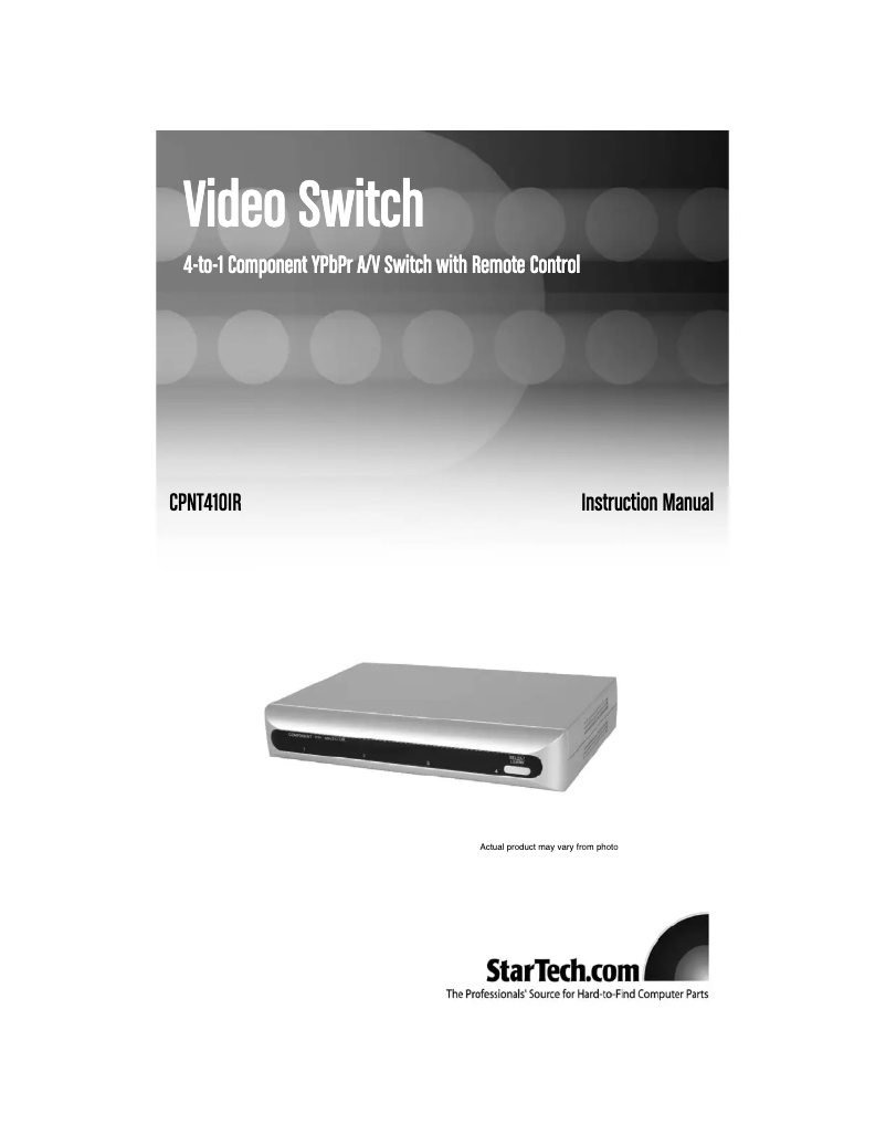 Image de la première page du manuel de l'appareil CPNT410IR