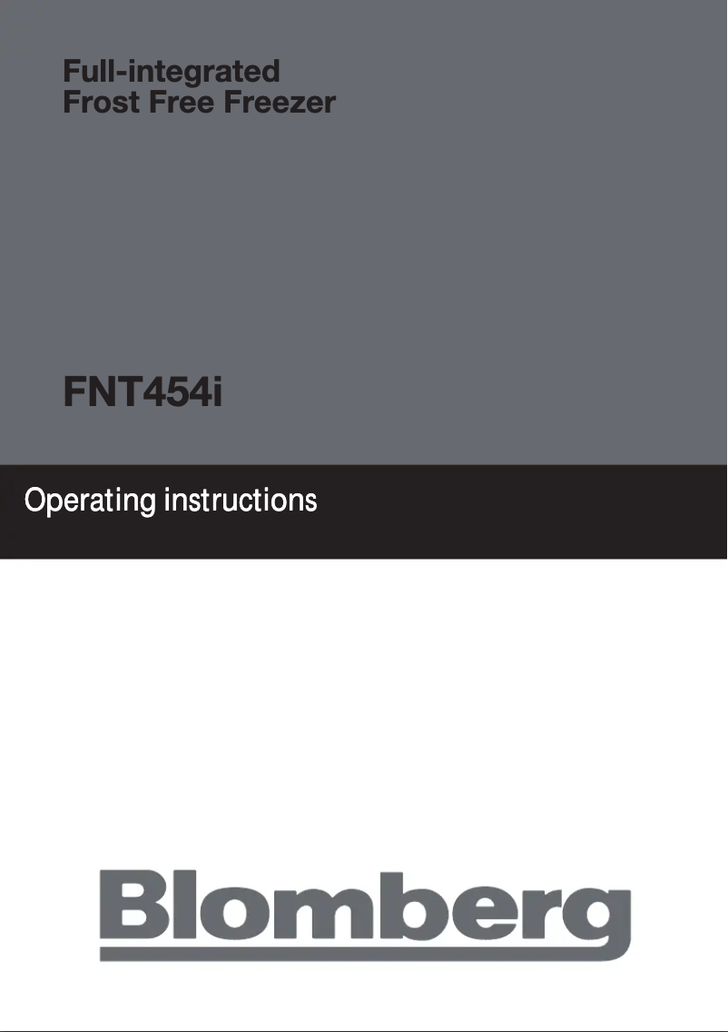 Page 1 de la notice Manuel utilisateur Blomberg FNT454i
