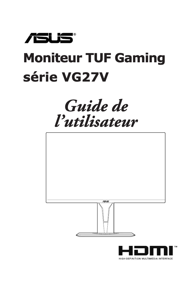 Image de la première page du manuel de l'appareil TUF Gaming VG27VQM