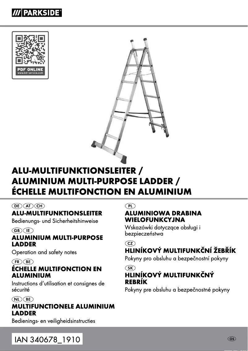 Page 1 de la notice Manuel utilisateur Parkside HG02335