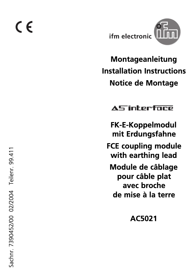 Page n°1 - Manuel utilisateur IFM AC5021