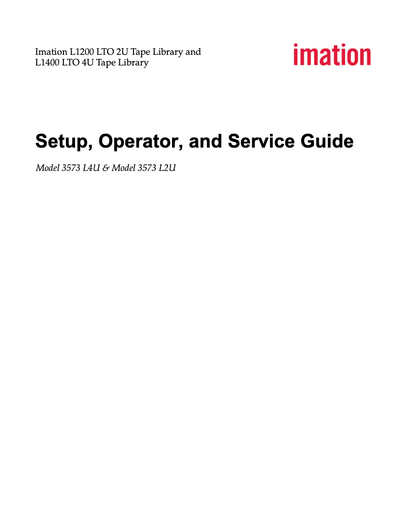 Page 1 de la notice Manuel utilisateur Imation L1200