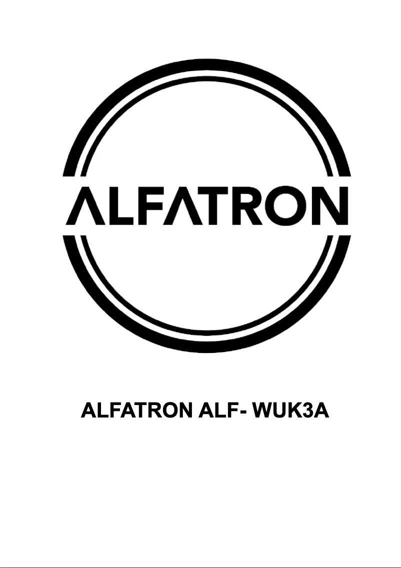 Page n°1 - Manuel utilisateur Alfatron ALF-WUK3A