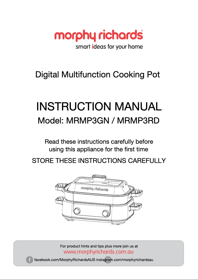Page 1 de la notice Manuel utilisateur Morphy Richards MRMP3GN