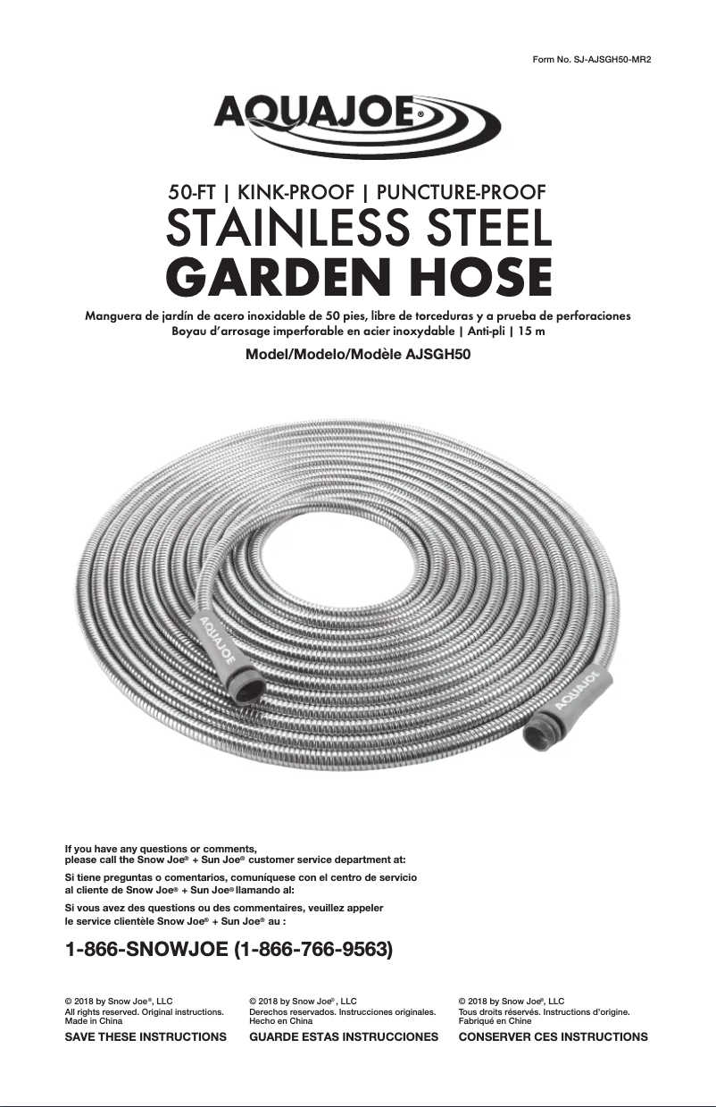 Página 1 del manual Manual de usuario Aqua Joe AJSGH50