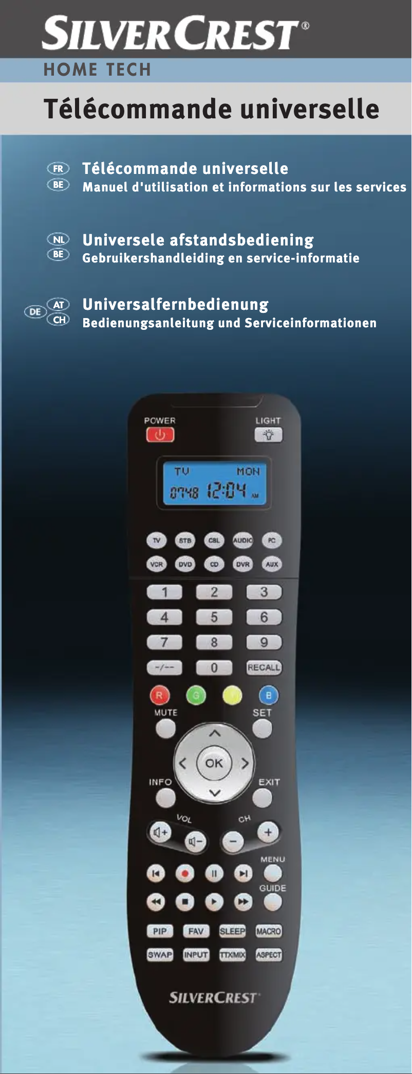 Page 1 of the manual User Manual SilverCrest URC 1001