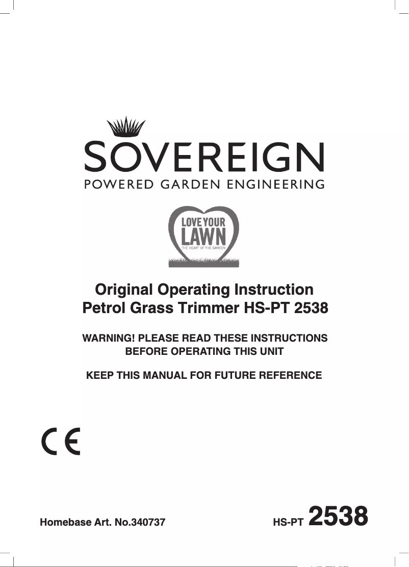 Page n°1 - Manuel utilisateur Sovereign HS-PT 2538