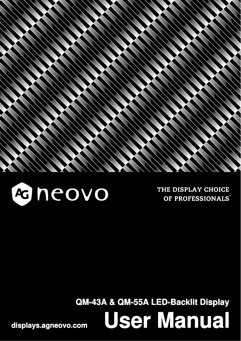 Page 1 de la notice Manuel utilisateur AG Neovo QM-65